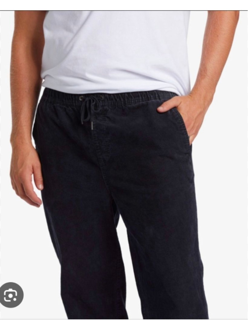 Billabong Larry Beach Pants Black Small Drawstring Elastic Waist Casual NWT